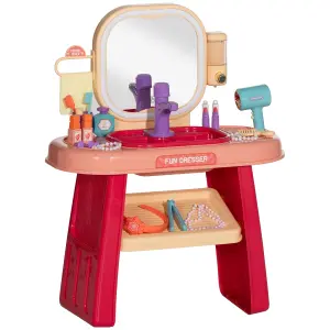 AIYAPLAY Kids Dressing Table with Mirror, LED Light, Music, 23 Accessories