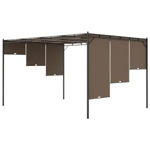 Berkfield Garden Gazebo with Side Curtain 4x3x2.25 m Taupe