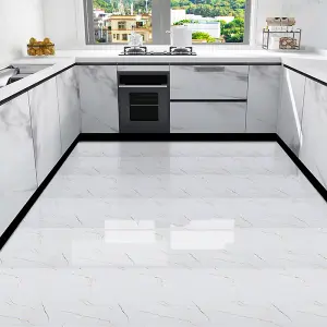 10Pcs Marble Texture Self Adhesive PVC Peel and Stick Flooring Tiles 30x30cm