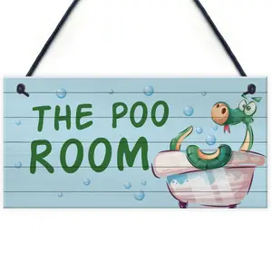 Funny Toilet Sign THE POO ROOM Rude Bathroom Sign Nautical Theme Decor