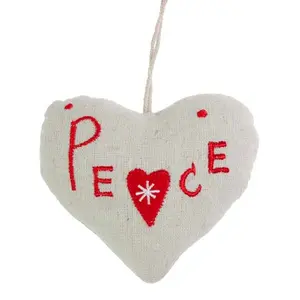 Fabric Hanging Peace Heart DecorationShaped Ornament