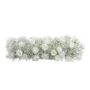 Artificial White Rose Flowers Arrangement for Home Wedding Decoration