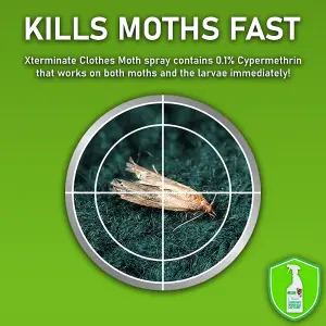 Xterminate Clothes Moth Killer Spray Treatment 1L  Professional Strength Formula For Home Use