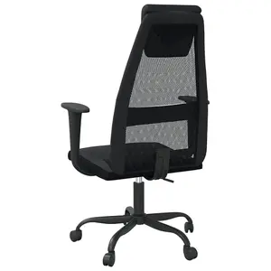 Berkfield Office Chair Black Mesh Fabric and Faux Leather