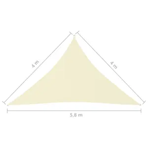 Berkfield Sunshade Sail Oxford Fabric Triangular 4x4x5.8 m Cream