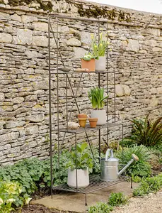 Garden Trading Outdoor Indoor Ashbury Plant Flower Pot Ladder Stand Steel Metal