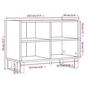 Berkfield TV Cabinet High Gloss White 69.5x30x50 cm Engineered Wood