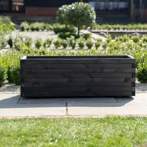 L2m Pine Wood Raised Trough Planter in Grey