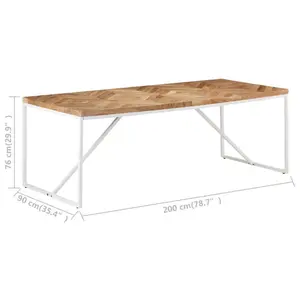 Byxbee Sled Dining Table Brown / White / 76cm H x 90cm W x 200cm L