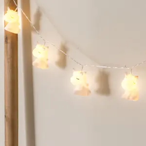 ValueLights Set of 10 Kids Battery Powered Fairy String Lights with Unicorns