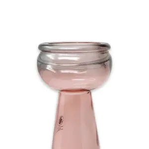 Recycled Glass Pink Set of 2 Home Décor Candle Holders (H) 40cm