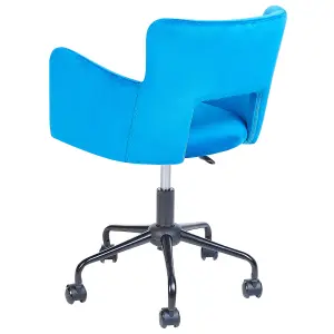 Desk Chair Velvet Blue SANILAC