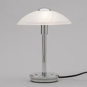 Litecraft Alasbaster Touch Chrome Table Lamp