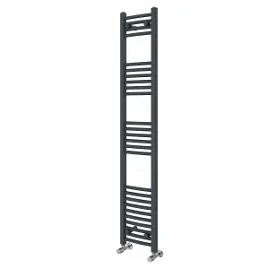 Right Radiators 1600x300 mm Curved Heated Towel Rail Radiator Bathroom Ladder Warmer Anthracite