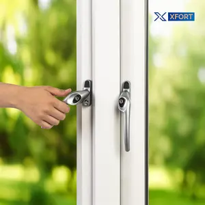 XFORT Cranked Left Window Handle Installation Kit in Satin Chrome