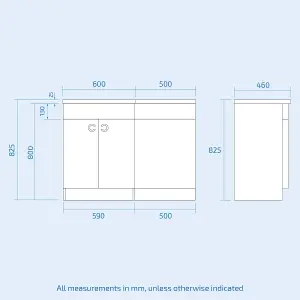 Nes Home Elton Matte Black Quadrant 800mm Shower Enclosure & Left Hand Vanity Combination Unit