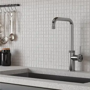 Liquida LB417CH Industrial Style Single Lever Chrome Kitchen Mixer Tap