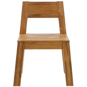 Set of 6 Garden Chairs LIVORNO Acacia Wood Light Wood