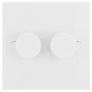 BG White profile Double 2 way 400W Dimmer switch