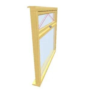 1045mm (W) x 995mm (H) Wooden Stormproof Window - 1 Top Opening Window -Toughened Safety Glass