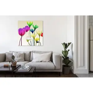 Floral Calm Pop Mate - Wrapped Canvas Print 30 cm H x 30 cm W