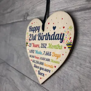 Red Ocean 21st Birthday Gift For Boys Wooden Heart 21st Birthday Gift For Girls 21st Birthday Decorations