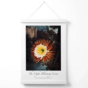 Vintage Floral Exhibition -  Night-Blooming Flower Poster with Hanger / 33cm / White