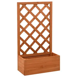 Berkfield Garden Trellis Planter Orange 50x25x90 cm Solid Firwood