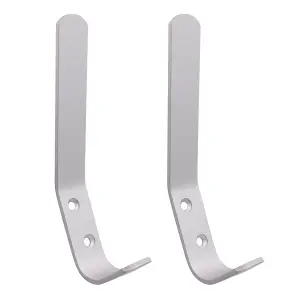 AFIT Aluminium Hat Coat Hook Pressed - 125mm - Pack of 2 - Satin Aluminium