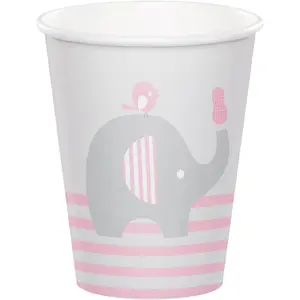 Creative Party Little Peanut Baby Shower Party Cup (Pack of 8) White/Grey/Pink (One Size)