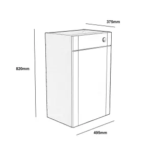 Ashford Matt Kombu green Shaker Freestanding Toilet cabinet (H)820mm (W)495mm