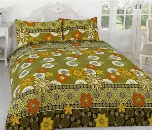 Printed Reversible Willow Duvet Cover Set with Pillowcases, Floral Quilt Linen Bedding Sets