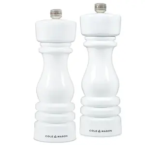 Cole & Mason London White Gloss Salt & Pepper Mill Set 180mm