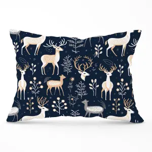 Reindeer, Whimsical, Illustration Pattern Cushions 33cm x 48cm