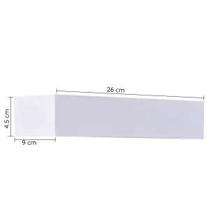 Ceramic Rectangle Wall Light, White Paintable Uplighter G9 socket (NO BULB)