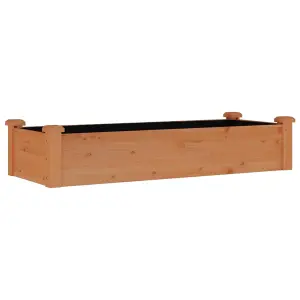 Berkfield Garden Raised Bed with Liner Brown 120x45x25 cm Solid Wood Fir