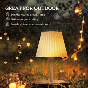 Outsunny Outdoor Table Lamp with Solar and USB Charge, Cordless