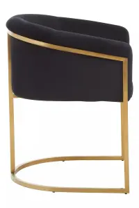 Interiors by Premier Vogue Black Velvet And Matte Gold Dining Chair