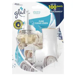 Glade pure clean linen Electric Scented Oil Holder & Refill 20 ml (7554). (Pack of 3)