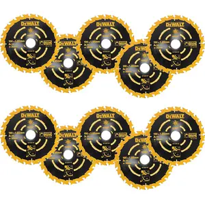 10 x Dewalt DT10304 Corded Circular Saw Blades 190 x 30mm x 24 Tooth Extreme