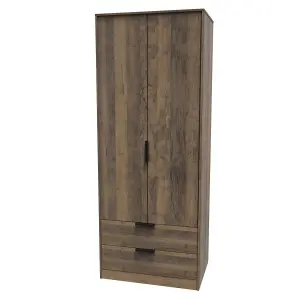 Fuji 2 Door 2 Drawer Wardrobe in Vintage Oak (Ready Assembled)