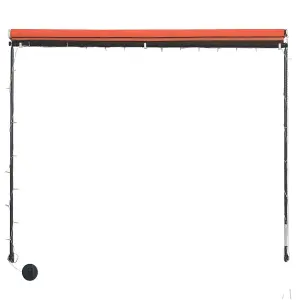 Berkfield Retractable Awning with LED 300x150 cm Orange and Brown