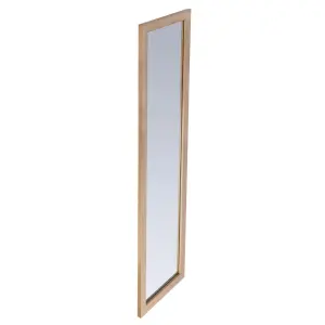 Oak effect Rectangular Overdoor mirror Framed Mirror (H)135cm (W)38.5cm