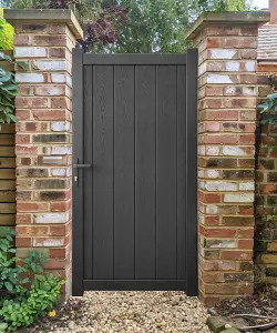 Aluminium Pedestrian Garden Gate with Composite Infills 1100x1800mm Black