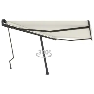 Berkfield Freestanding Manual Retractable Awning 400x300 cm Cream