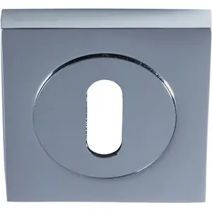 Square Lock Profile Escutcheon 51 x 51mm Concealed Fix Polished Chrome