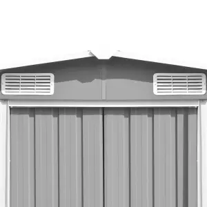 Berkfield Garden Shed 257x489x181 cm Metal Grey