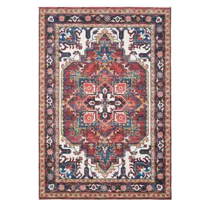 Washable Non-Slip Terracotta Beige Area Rug 160cm x 230cm