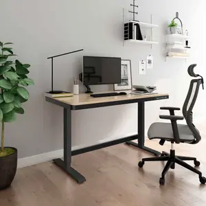 Dellonda Oak Electric Adjustable Standing Desk with USB & Drawer, 1200 x 600mm