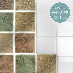 Stick and Go Self Adhesive Stick On Tiles Tuscany Mix 4" x 4" Box of 18 Apply over any tile, or directly on to the wall